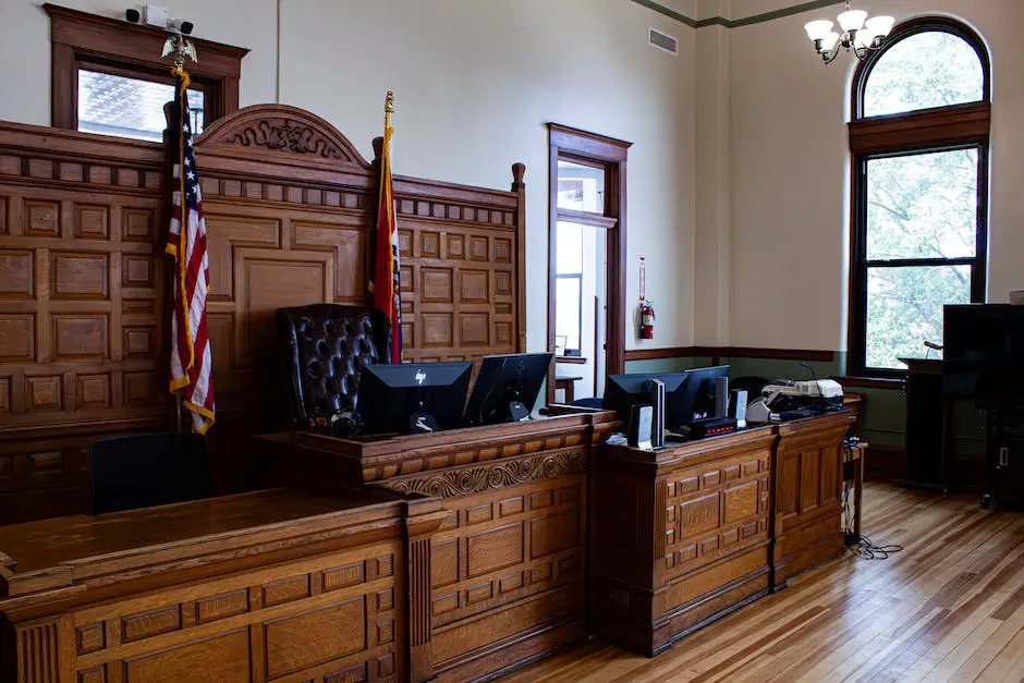 An image depicting two people discussing personal injury cases in a courtroom.